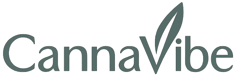 Cannavibe logo on green background